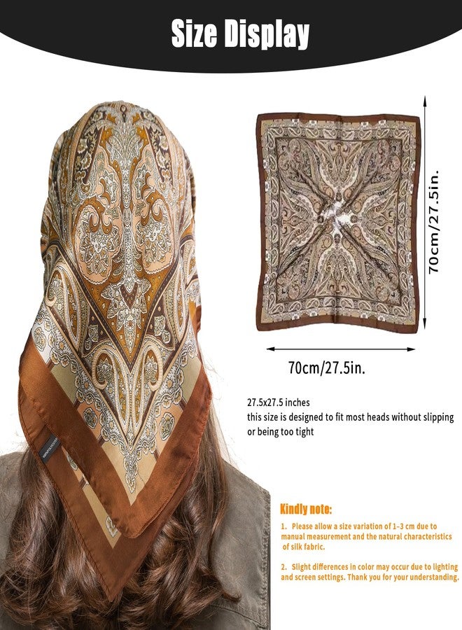 Dolcety Head Scarf for Women,Silk like Head Scarf,Silk Bandana,Leopard Print Scarf,Hair Wrapping Night 27.5" - Image 2